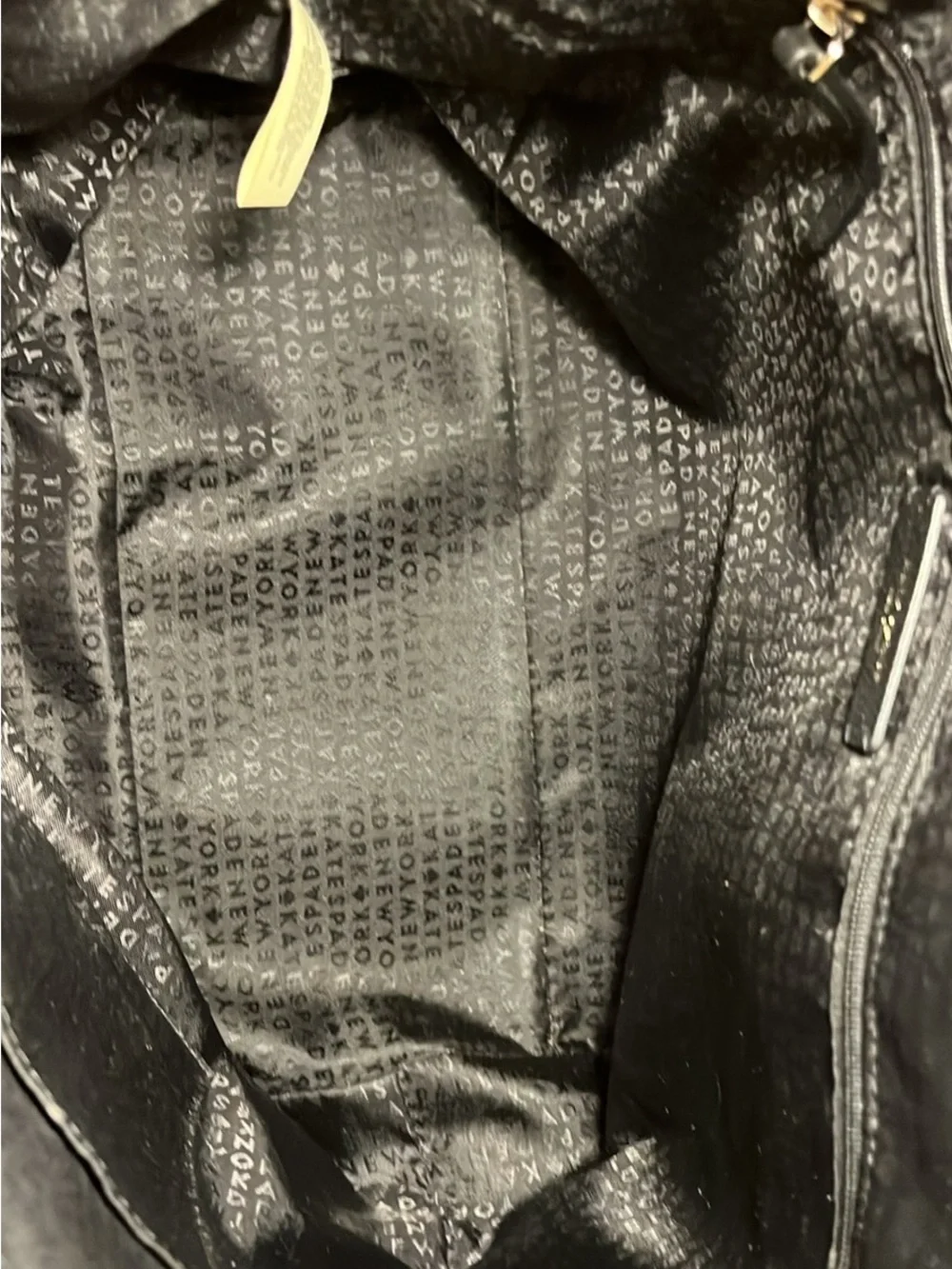 kate spade Black Pebbled Leather Tote with Gold Accent